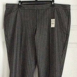 Pants in charcoal gray with white stripes